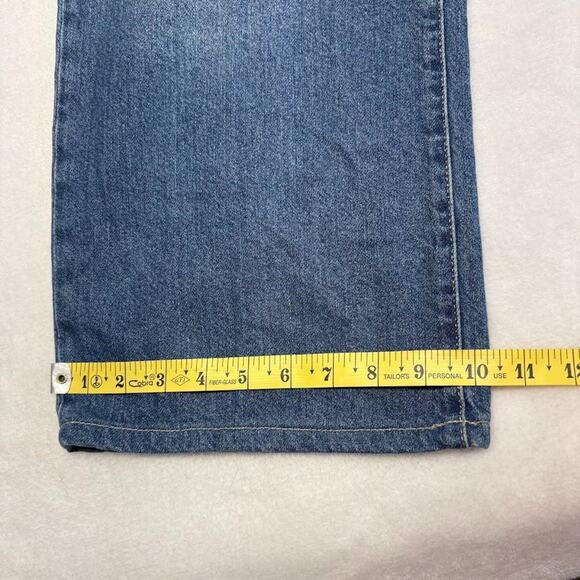 Pilcro Anthropologie High Rise Wide Leg Ankle Blue Denim Jeans Size 29 - Picture 15 of 15